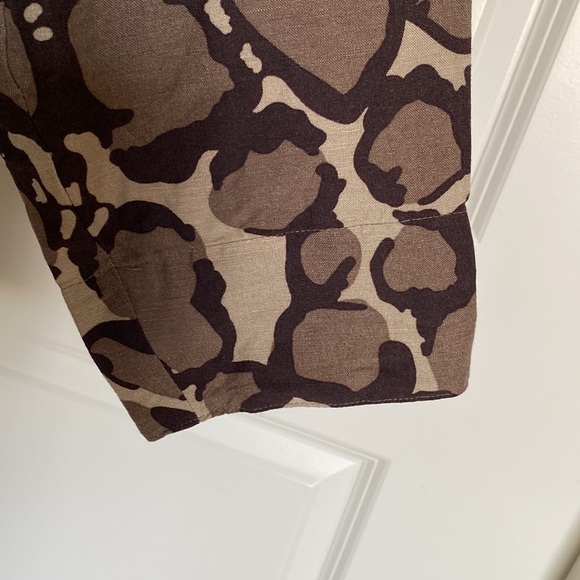 East 5th linen button down blouse. Pebble print, collared Mature brand Size PL - Picture 5 of 10